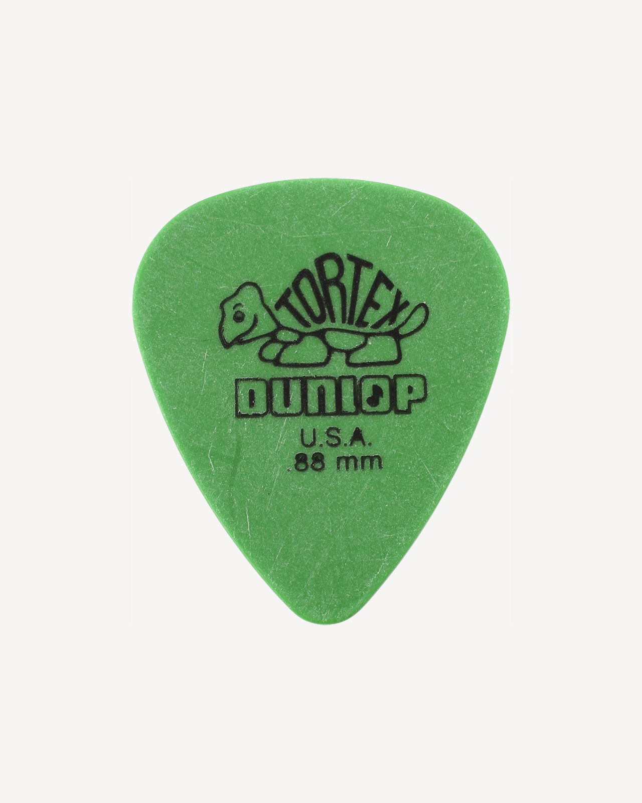 Dunlop Tortex Standard Guitar plekter i tykkelsen .88mm. Vist forfra.