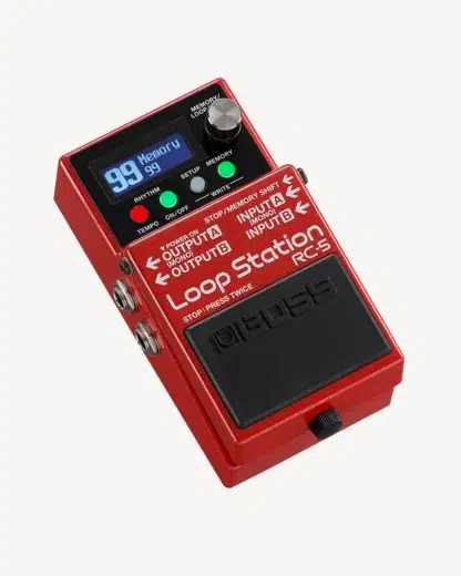 Boss rc-5 loop pedal til elguitar vist fra siden