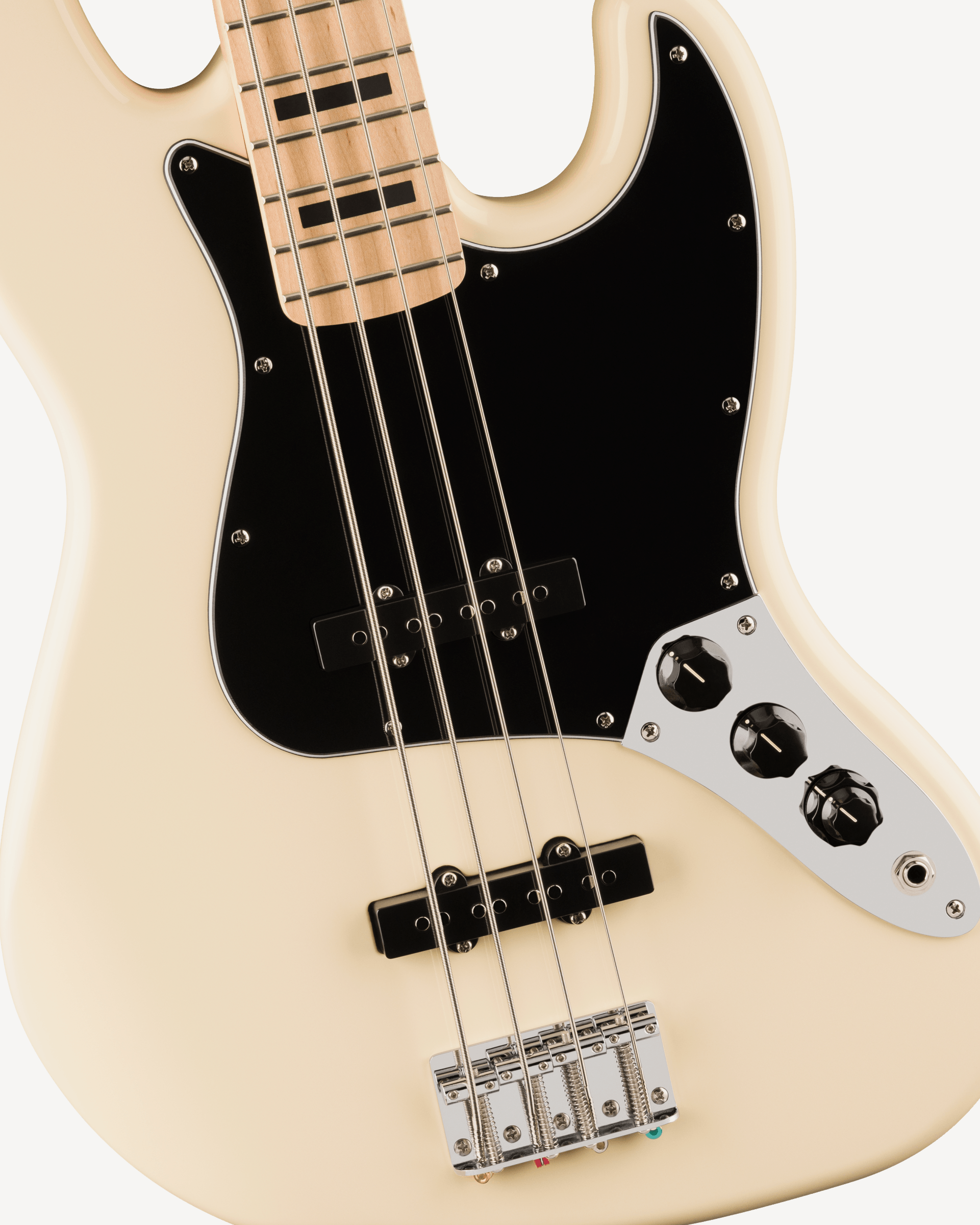Squier Affinity Series Active Jazz Bass, Maple Fingerboard, Black Pickguard, Olympic White - Billede 3