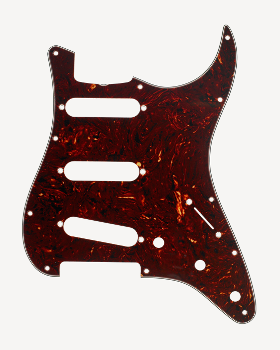 Fender Pickguard, Stratocaster® S/S/S, (with Truss Rod Notch), 11-Hole Vintage Mount, Tortoise Shell, 4-Ply