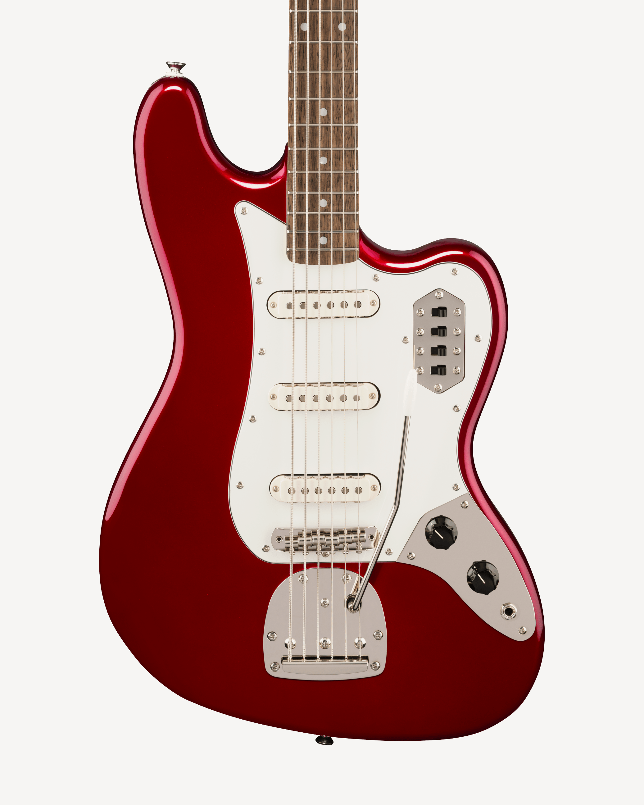 Squier FSR Classic Vibe Bass VI, Laurel Fingerboard, Parchment Pickguard, Matching Headstock, Candy Apple Red - Billede 3
