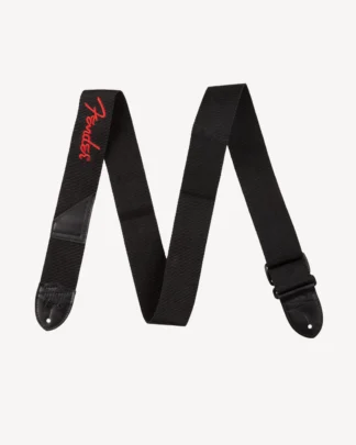 Fender® 2" Black Poly Strap w/ Red Fender® Logo